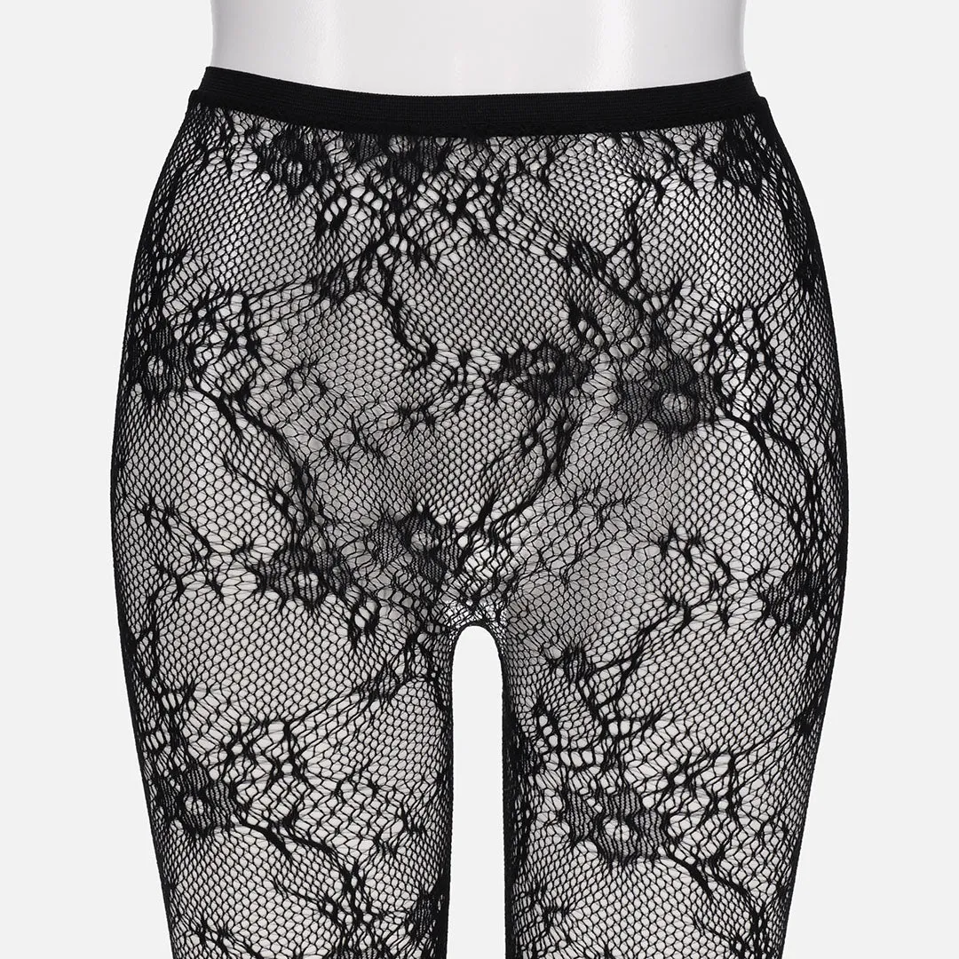 011900204 Raschel Lacy Flower Tights