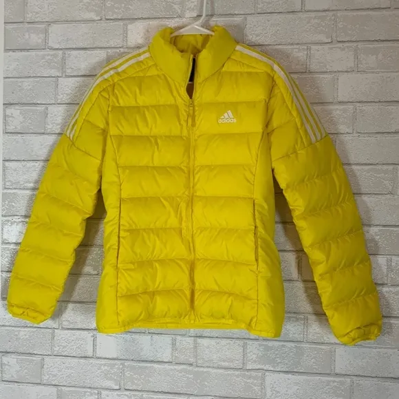 Adidas Bright Yellow Lightweight Puffer jacket Size S