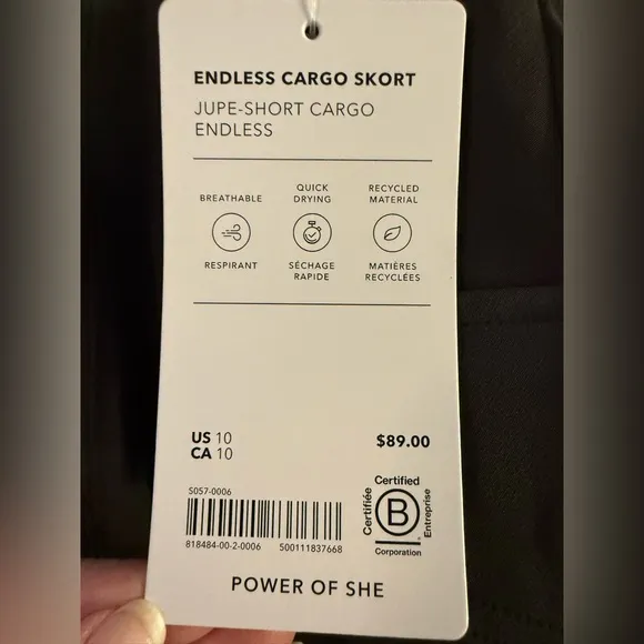 Athleta Endless Cargo Skort NWT olive green size 10