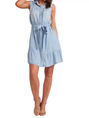 Bella Dahl Gathered Ruffle Dress in Caribbean Wash