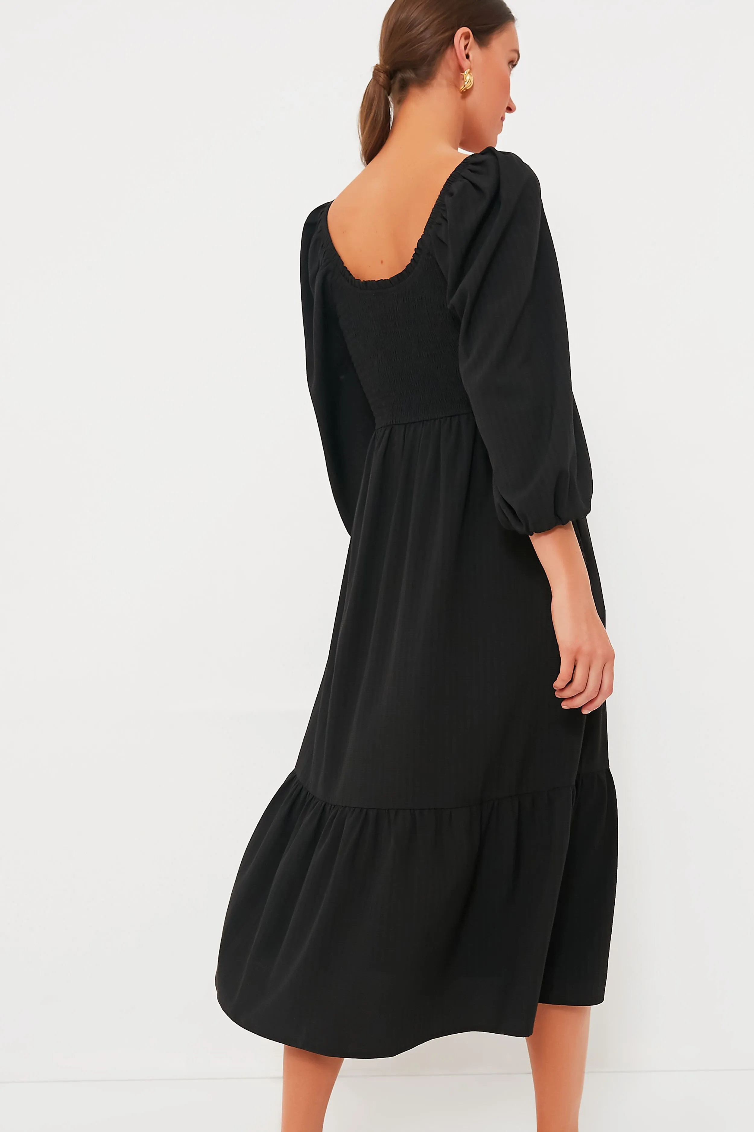 Black Seersucker Aleah Dress