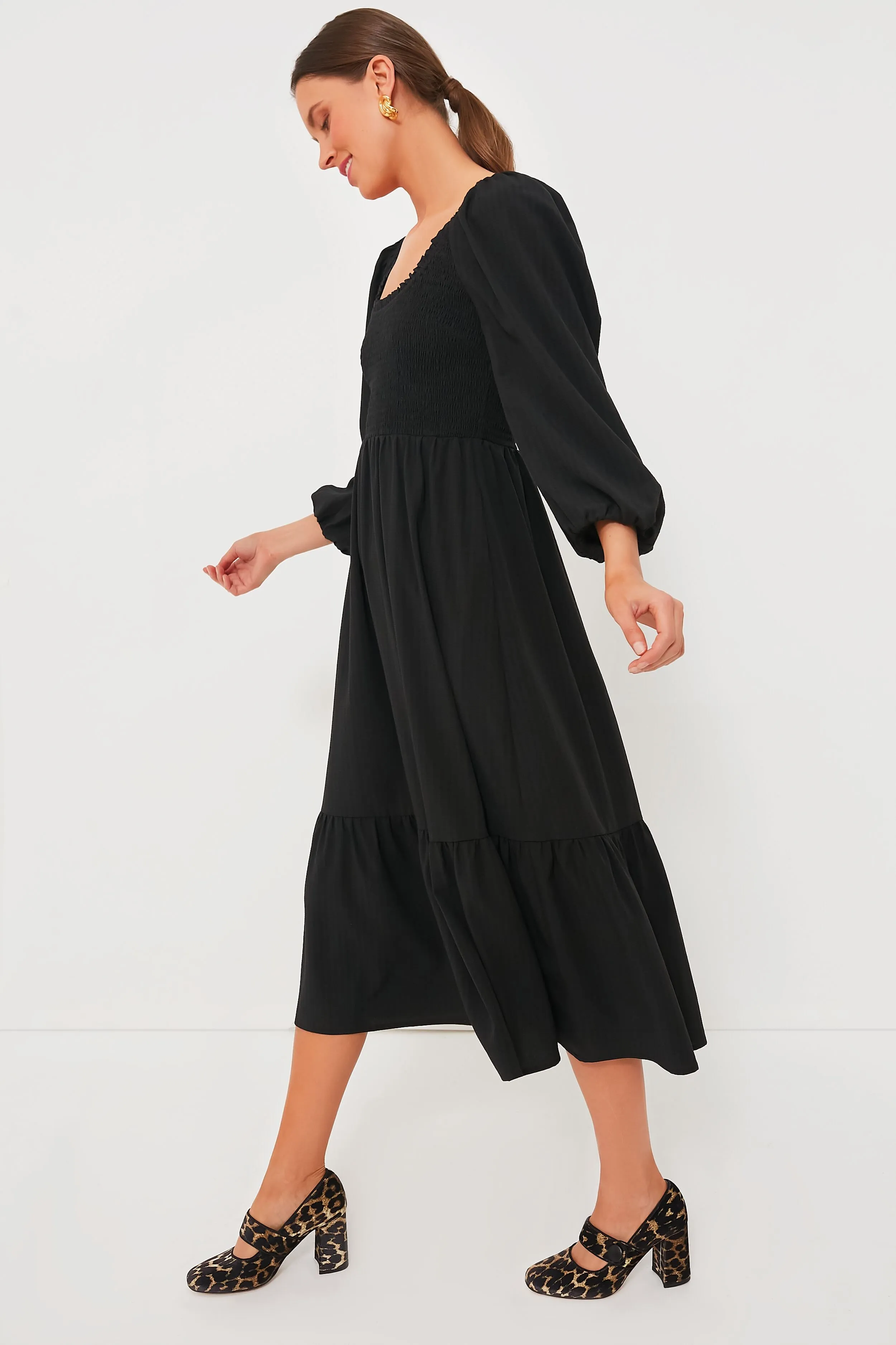 Black Seersucker Aleah Dress