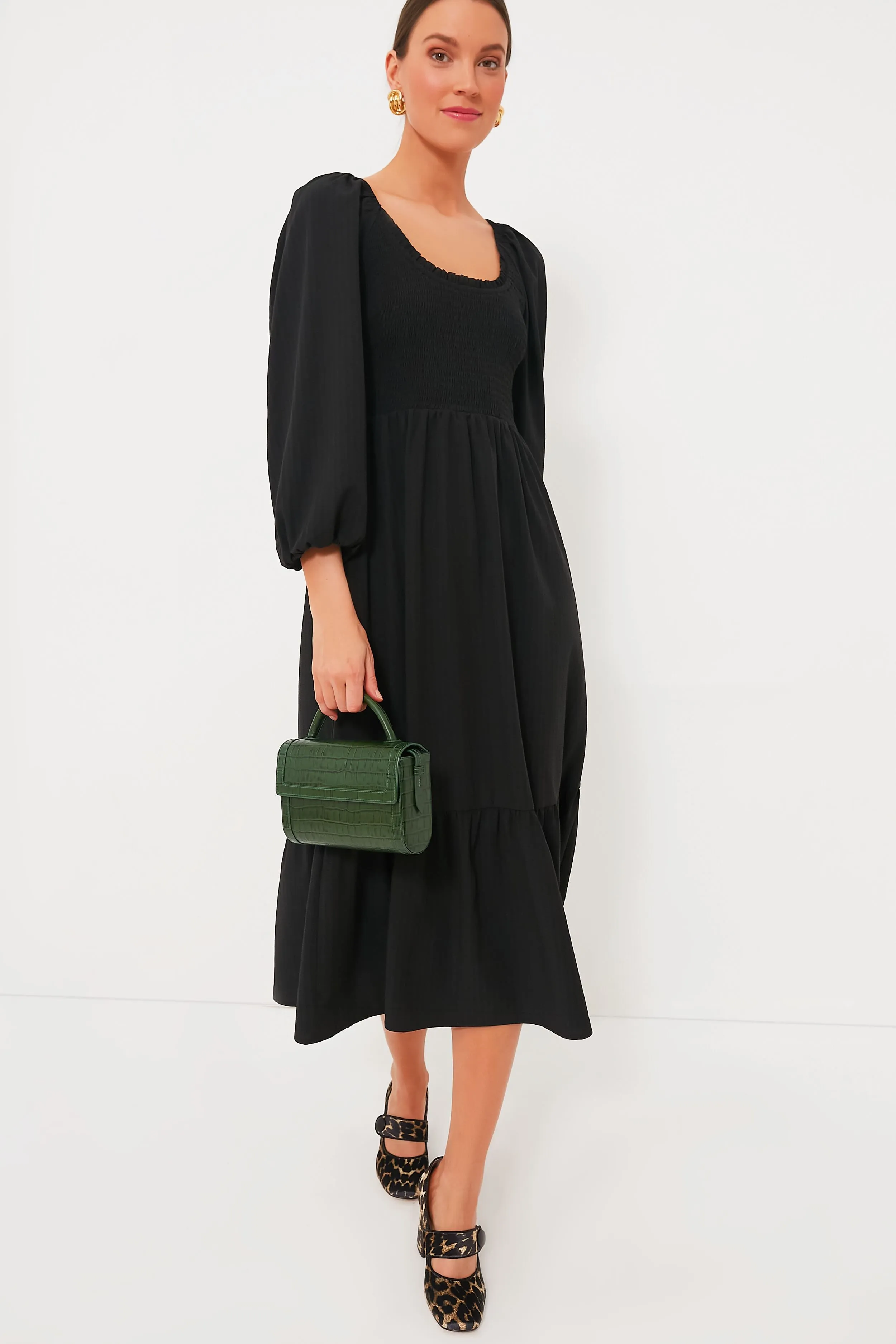 Black Seersucker Aleah Dress