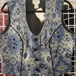 Blue Pattern Fabric Western