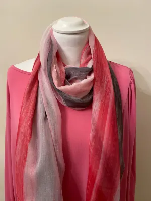 Bright pink printed scarf
