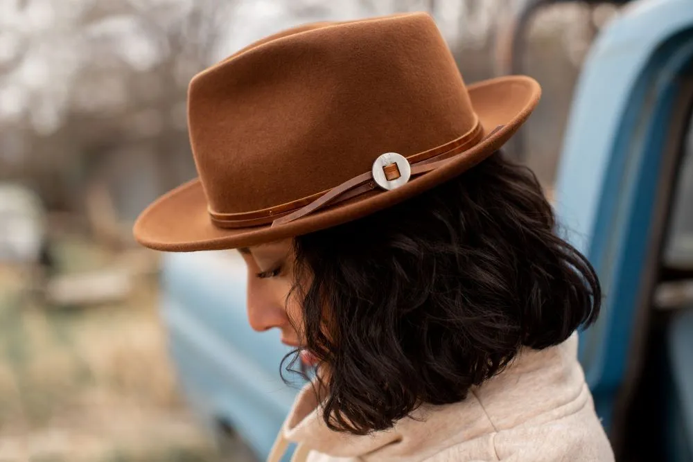 BUDDY WOOL FEDORA HAT - COGNAC