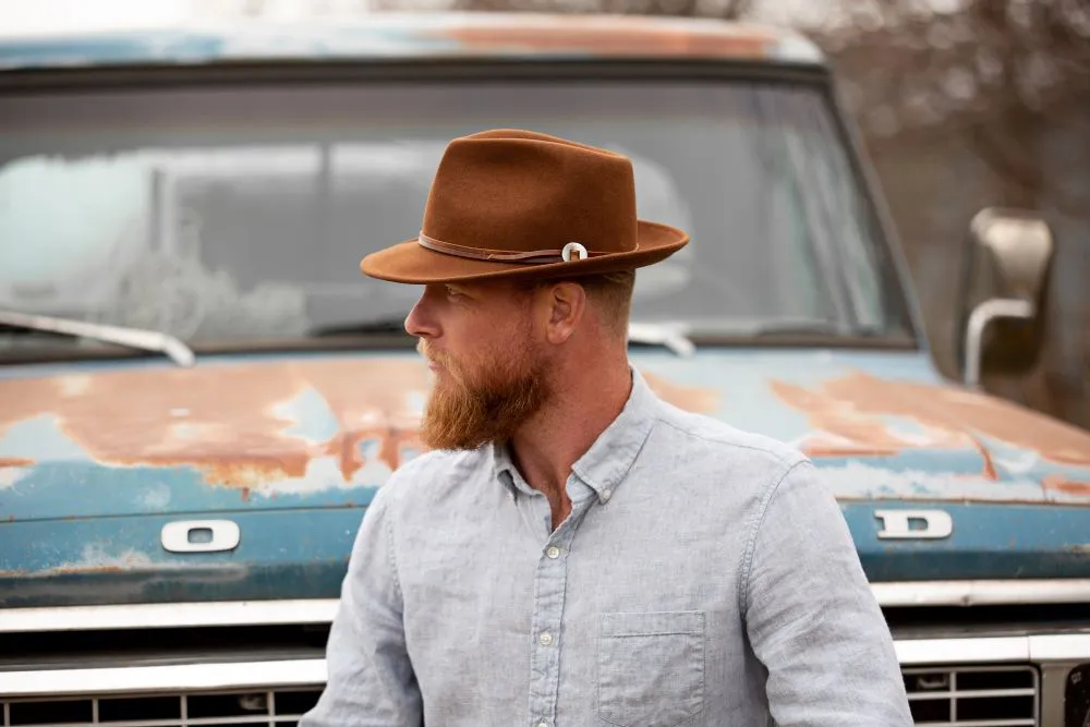 BUDDY WOOL FEDORA HAT - COGNAC