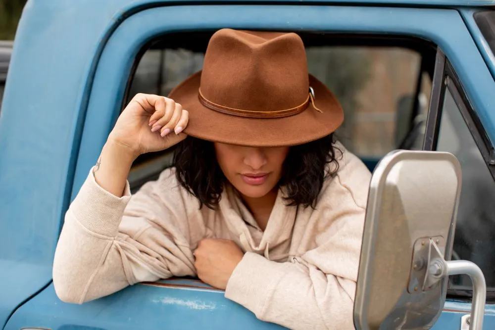 BUDDY WOOL FEDORA HAT - COGNAC