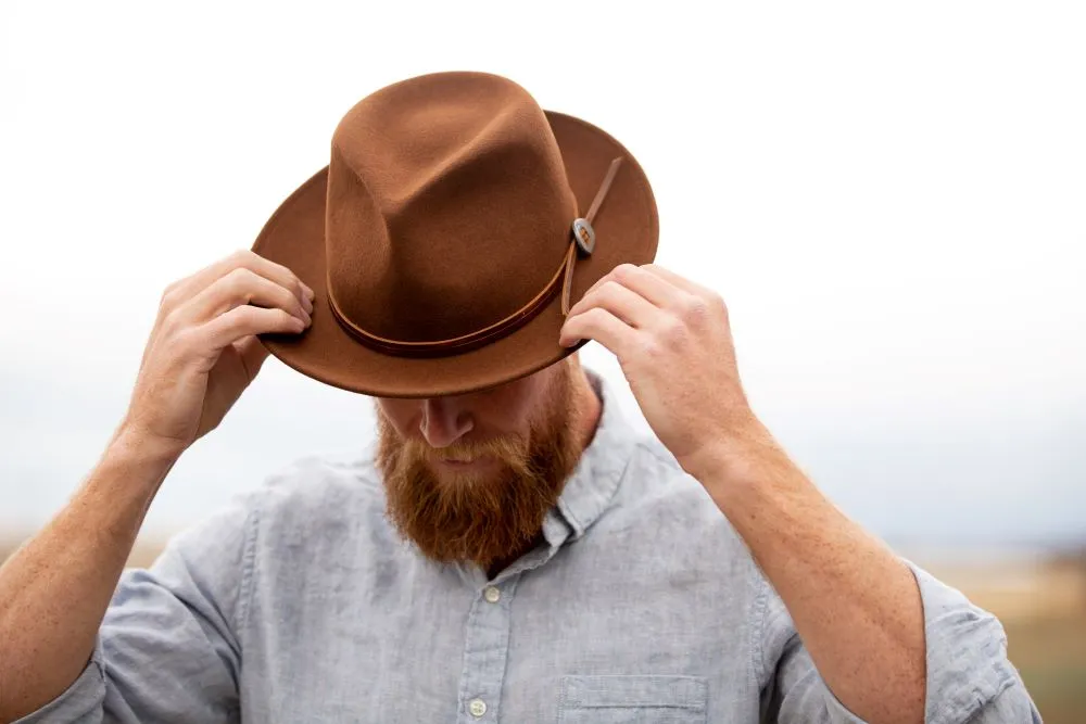 BUDDY WOOL FEDORA HAT - COGNAC