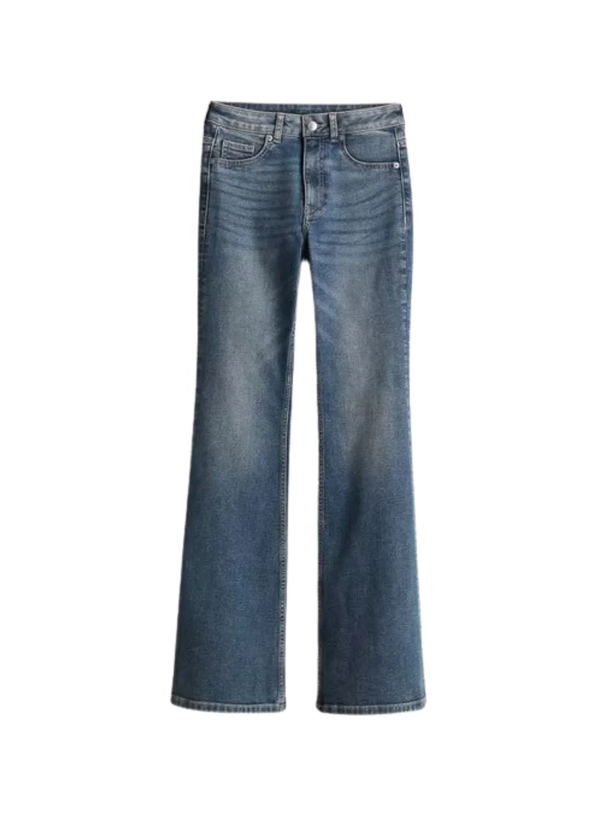 Casual Style Flared Mid-Waisted Skinny Jeans