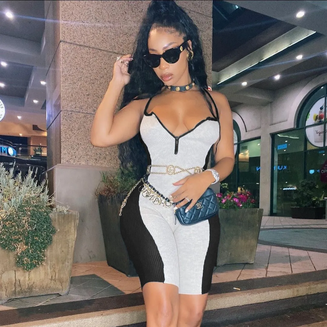 Chic Ribbed Sleeveless Contrast Jumpsuit for Effortless Style