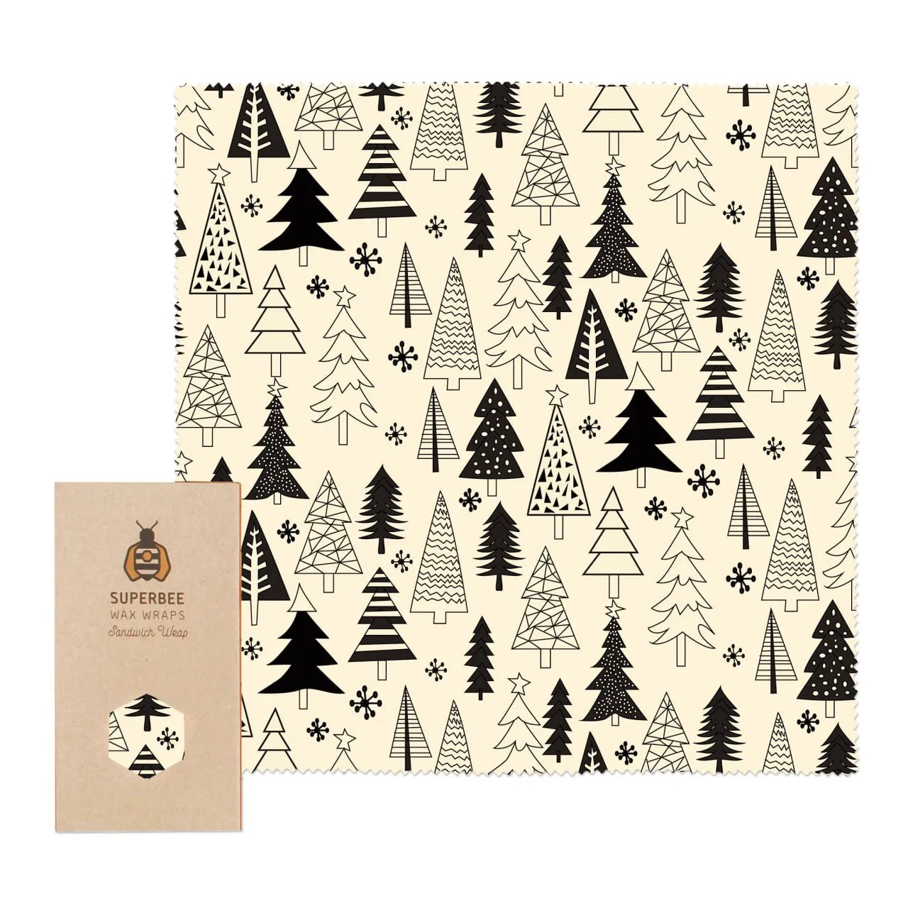 Christmas Sandwich Wrap Retail Chrismas - Black&White