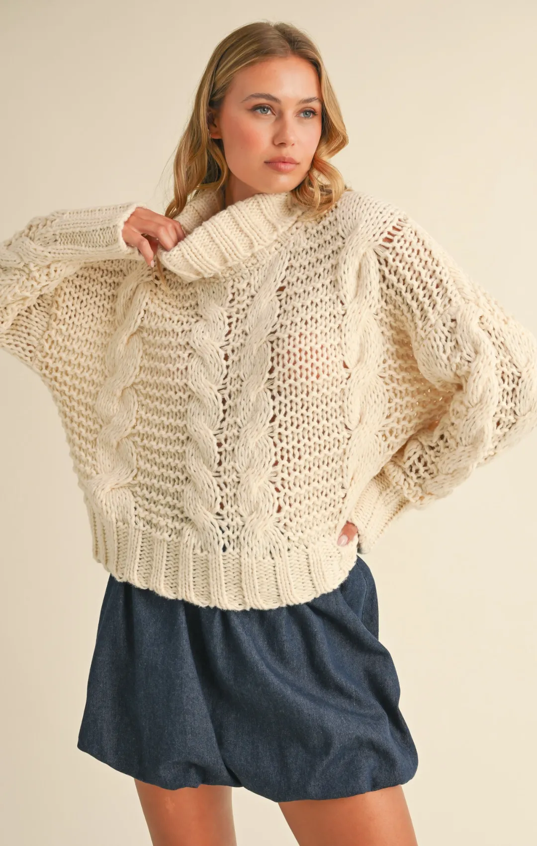 Chunky Knit Turtle Neck Sweater