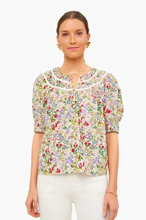 Cream Fresh Water Floral Storyteller Top