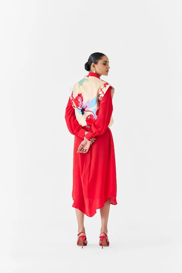 Cream Ikigai Bolero with Shirt Dress