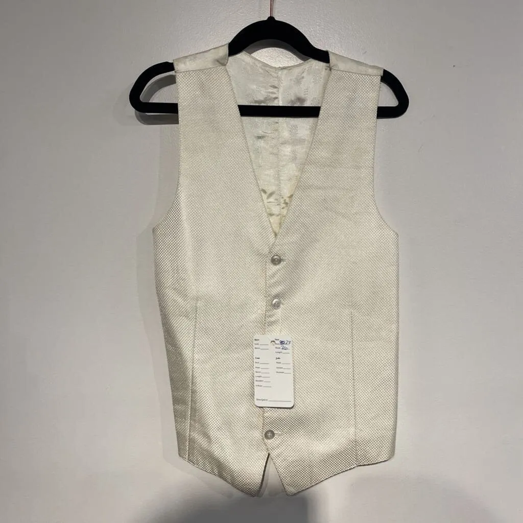 Cream Satin Houndstooth Vest