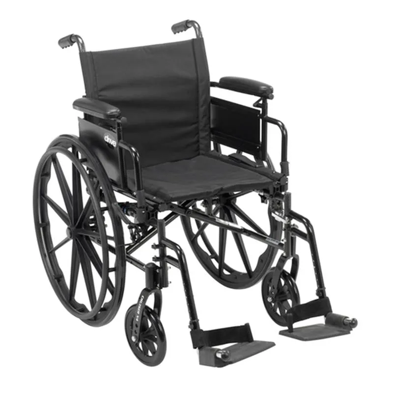 Cruiser X4 Lightweight Dual Axle Wheelchair with Adjustable Detachable Arms, Desk Arms, Swing Away Footrests, 18" Seat - 1 Each