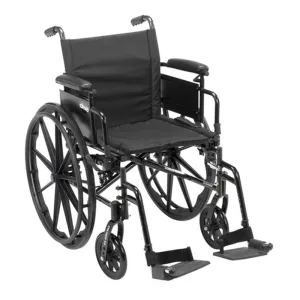 Cruiser X4 Lightweight Dual Axle Wheelchair with Adjustable Detachable Arms, Desk Arms, Swing Away Footrests, 18" Seat - 1 Each