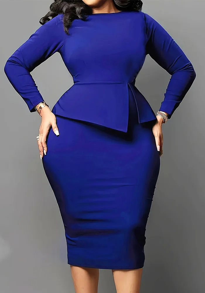 Curve-Enhancing Plus Size Bodycon Dress with Timeless Elegance