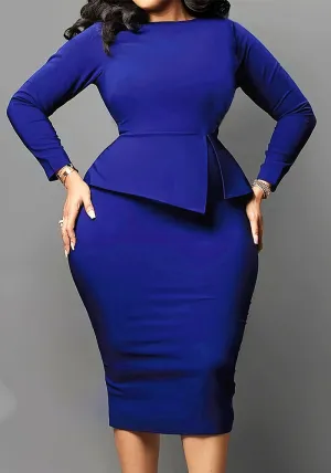 Curve-Enhancing Plus Size Bodycon Dress with Timeless Elegance