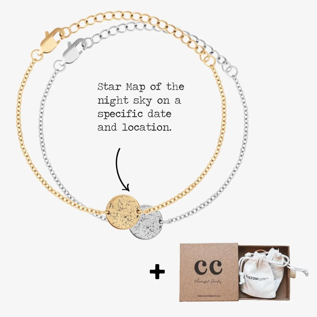 Custom Minimal Star Map Bracelet Set