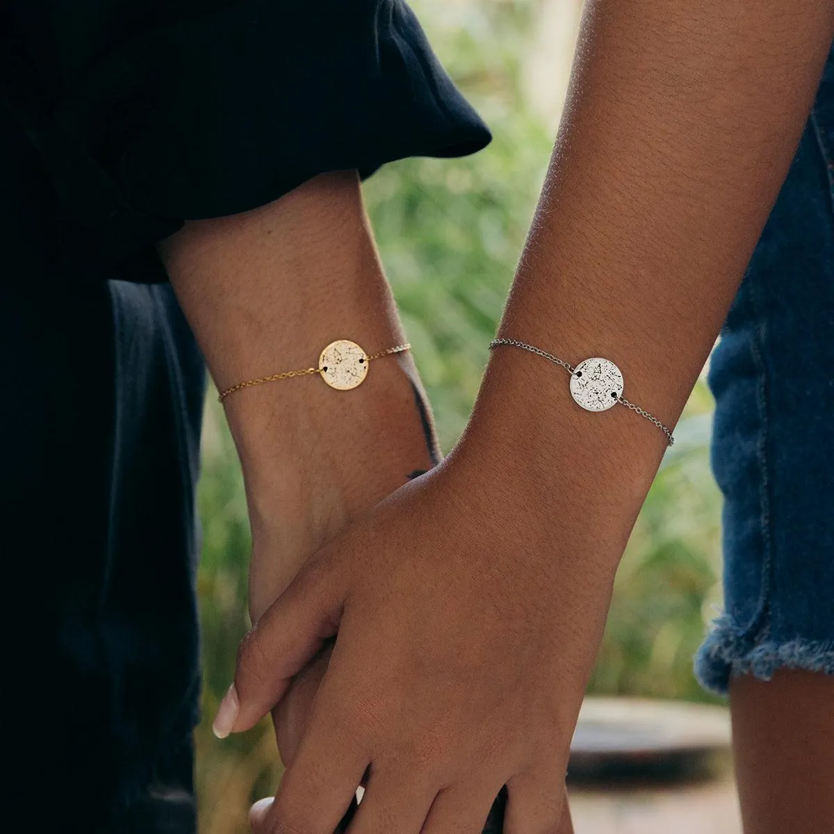 Custom Minimal Star Map Bracelet Set