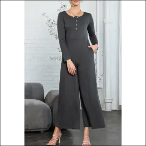 Dark Grey Henley Jumpsuit: Finally, Pants Optional! 😈 Needful Things