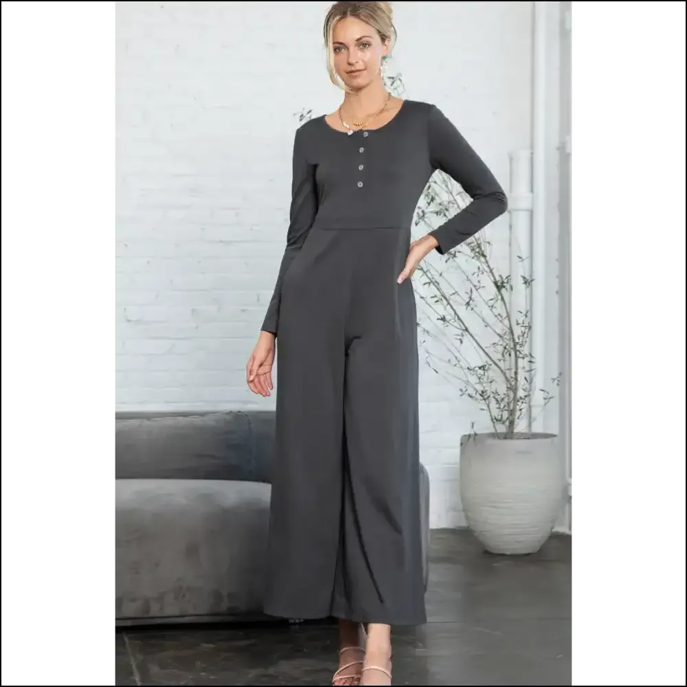 Dark Grey Henley Jumpsuit: Finally, Pants Optional! 😈 Needful Things