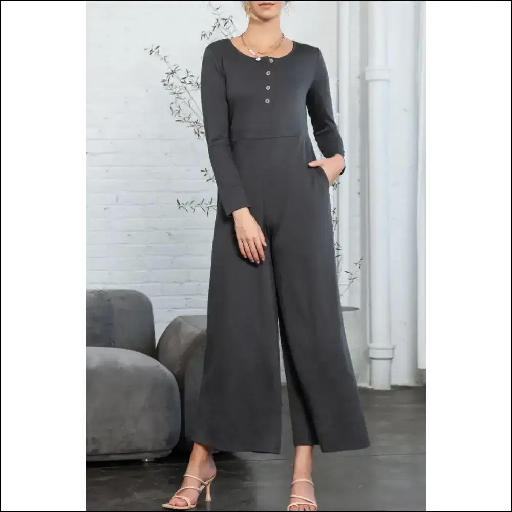 Dark Grey Henley Jumpsuit: Finally, Pants Optional! 😈 Needful Things