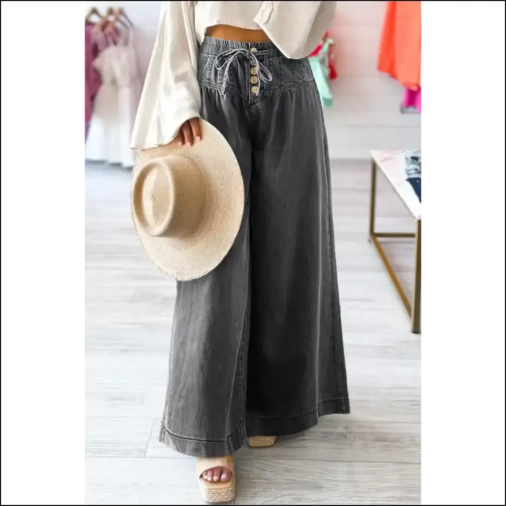 Dusk Blue Denim: High Waist Wide Leg Jeans so Good, It's Criminal 👖 Needful Things. Mineral Wash