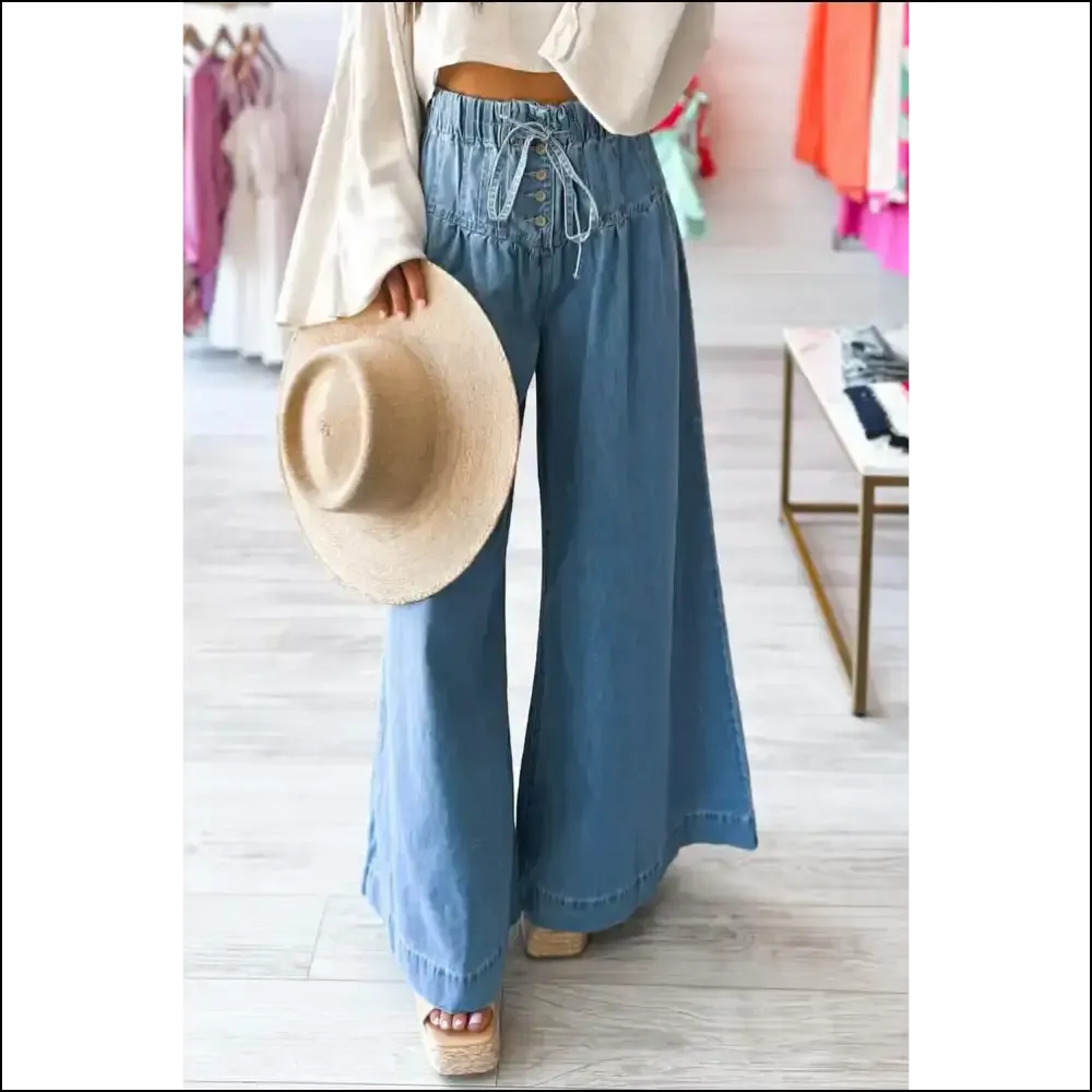 Dusk Blue Denim: High Waist Wide Leg Jeans so Good, It's Criminal 👖 Needful Things. Mineral Wash