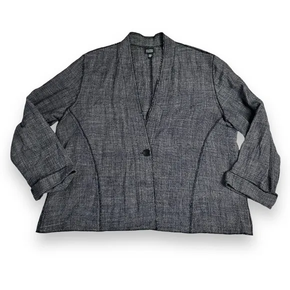 Eileen Fisher lightweight black &amp; white jacket