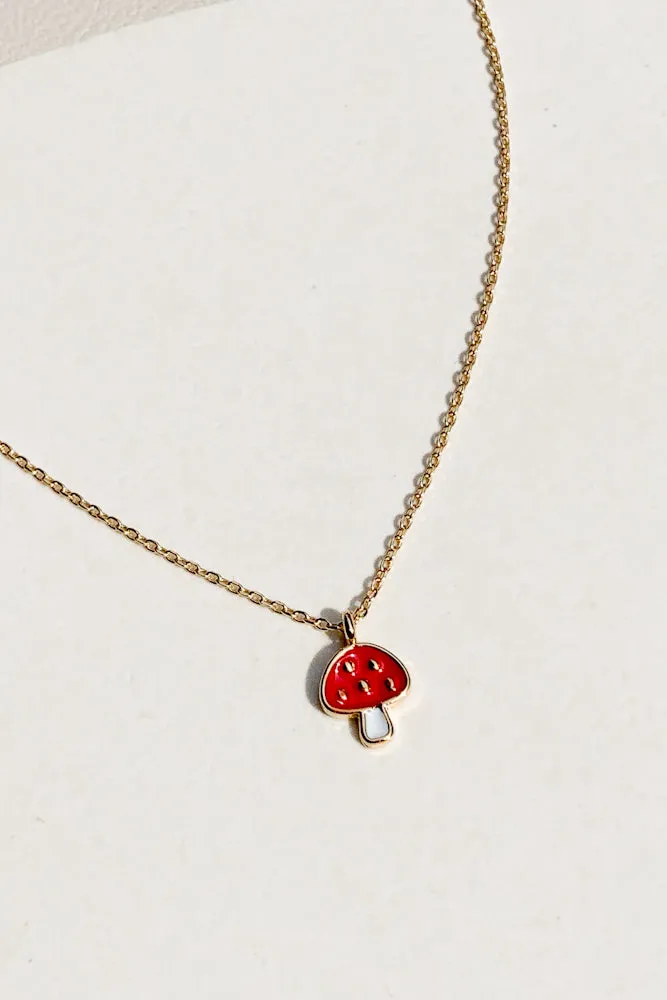 Enamel Mushroom Necklace