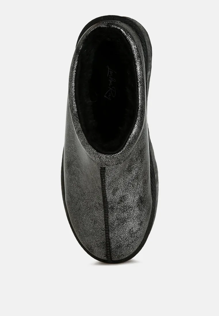 Faux Leather Platform Classic Slip-On by RUW
