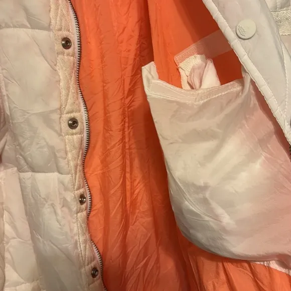 Free People Movement White Coral Juno Packable Puffer Jacket Reversible sz small