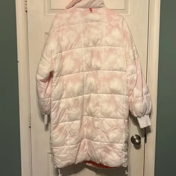 Free People Movement White Coral Juno Packable Puffer Jacket Reversible sz small