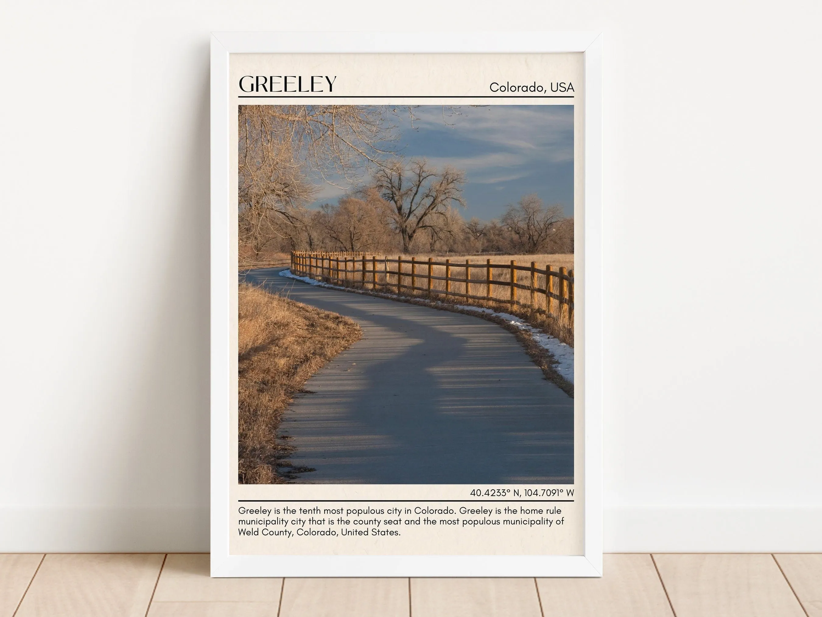 Greeley Minimal Wall Art, Colorado, USA
