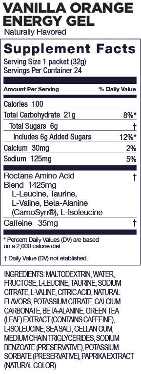 GU Energy Roctane Energy Gel, Vanilla Orange
