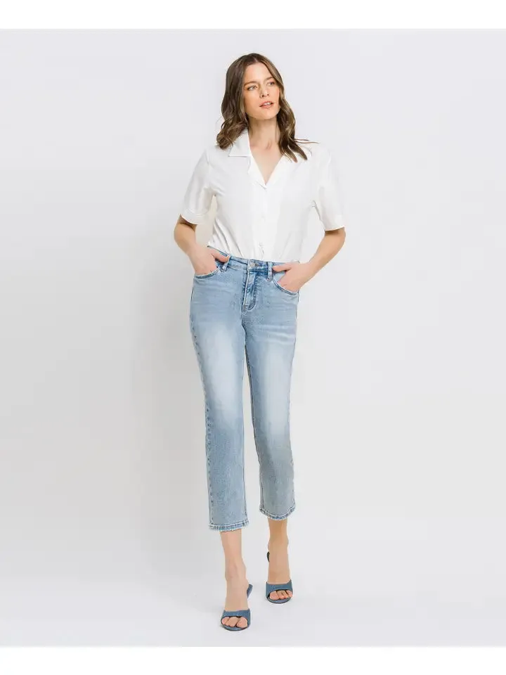 High Rise Crop Straight Jean