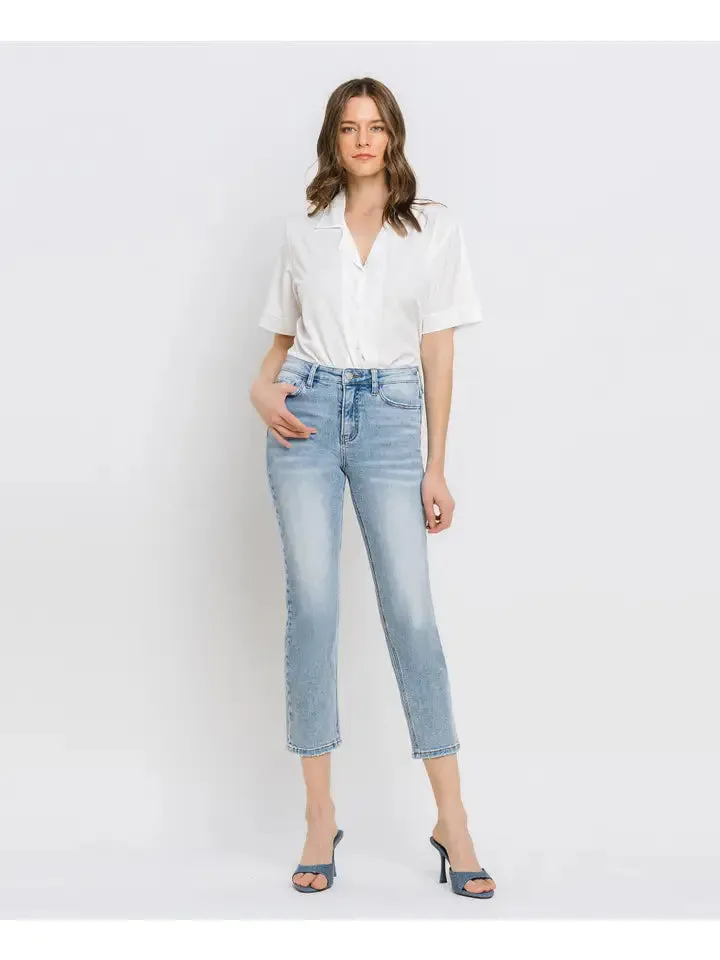 High Rise Crop Straight Jean