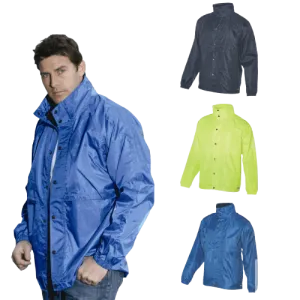 HUSKI STRATUS RAIN JACKET Waterproof Workwear Concealed Hood Windproof Packable