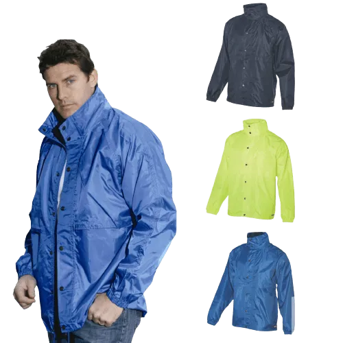 HUSKI STRATUS RAIN JACKET Waterproof Workwear Concealed Hood Windproof Packable