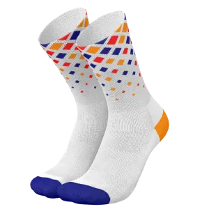Incylence - Running Crystals Long Sock - White Purple Orange