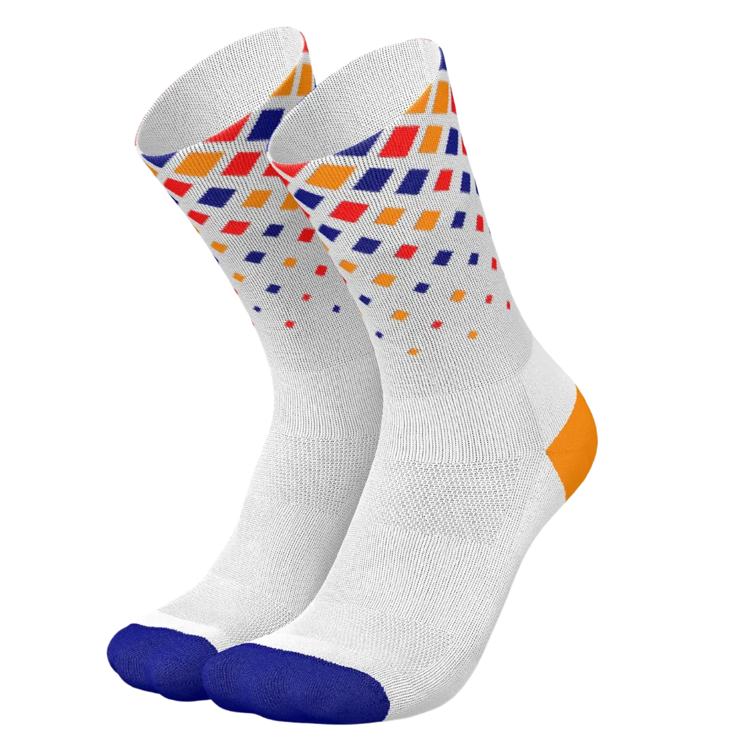 Incylence - Running Crystals Long Sock - White Purple Orange