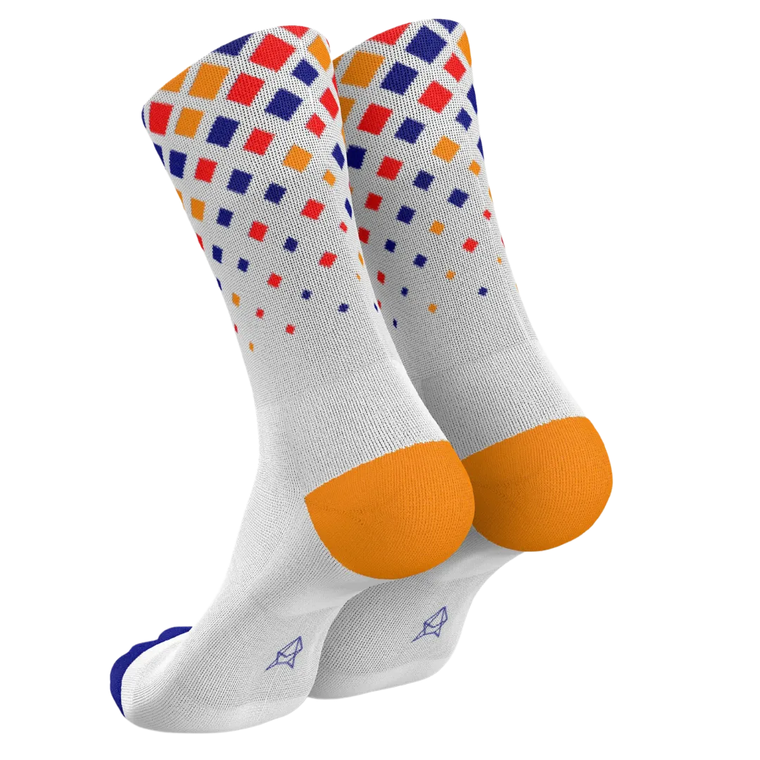 Incylence - Running Crystals Long Sock - White Purple Orange