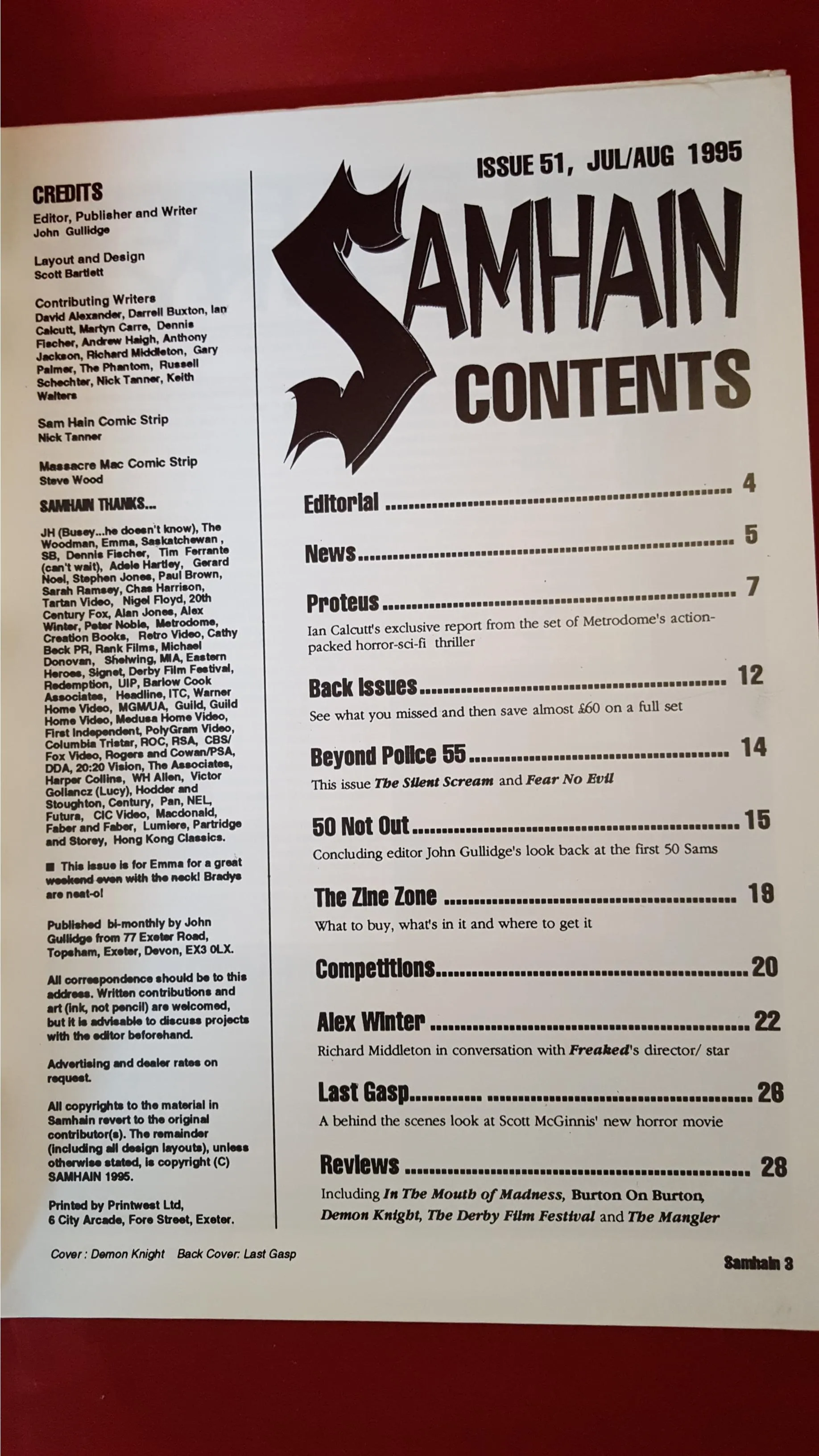 John Gullidge - Samhain, Issue 51  Jul/Aug 1995