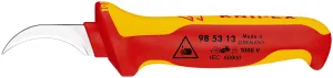 KNIPEX Stripping Knife Hook Blade 190mm VDE Insulated Multi Component Handle 50mm Blade Length 98 53 13