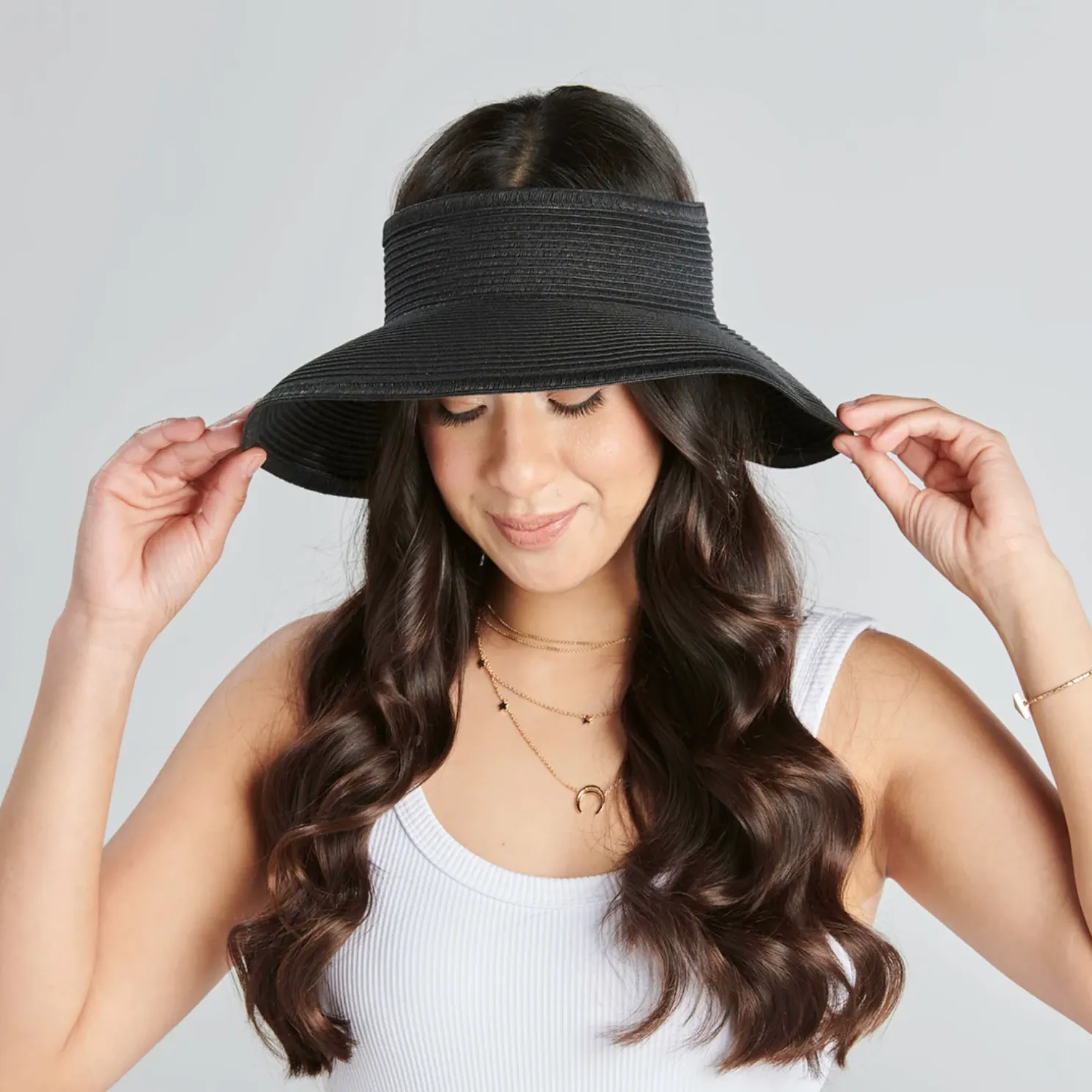 Large Brim Visor - Coffee or Black
