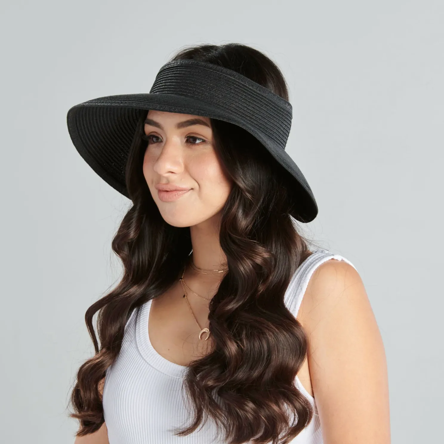 Large Brim Visor - Coffee or Black