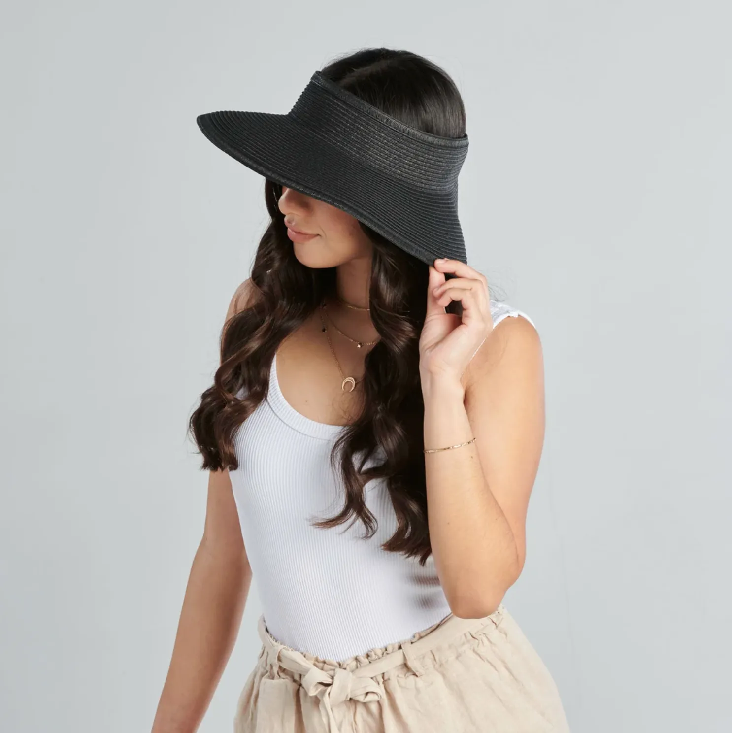 Large Brim Visor - Coffee or Black